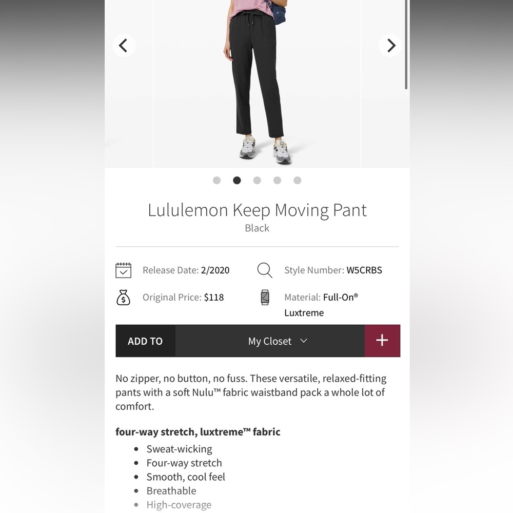 Lululemon Keep Moving Pant size 12